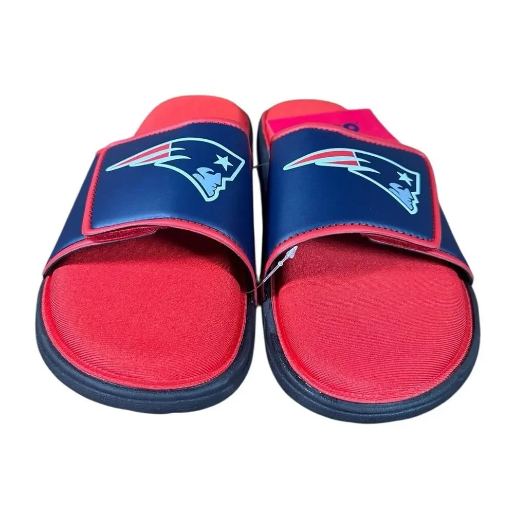 FOCO New England Patriots NFL Mens Memory Foam Sport Slide Sandals XL 13-14‎ NEW